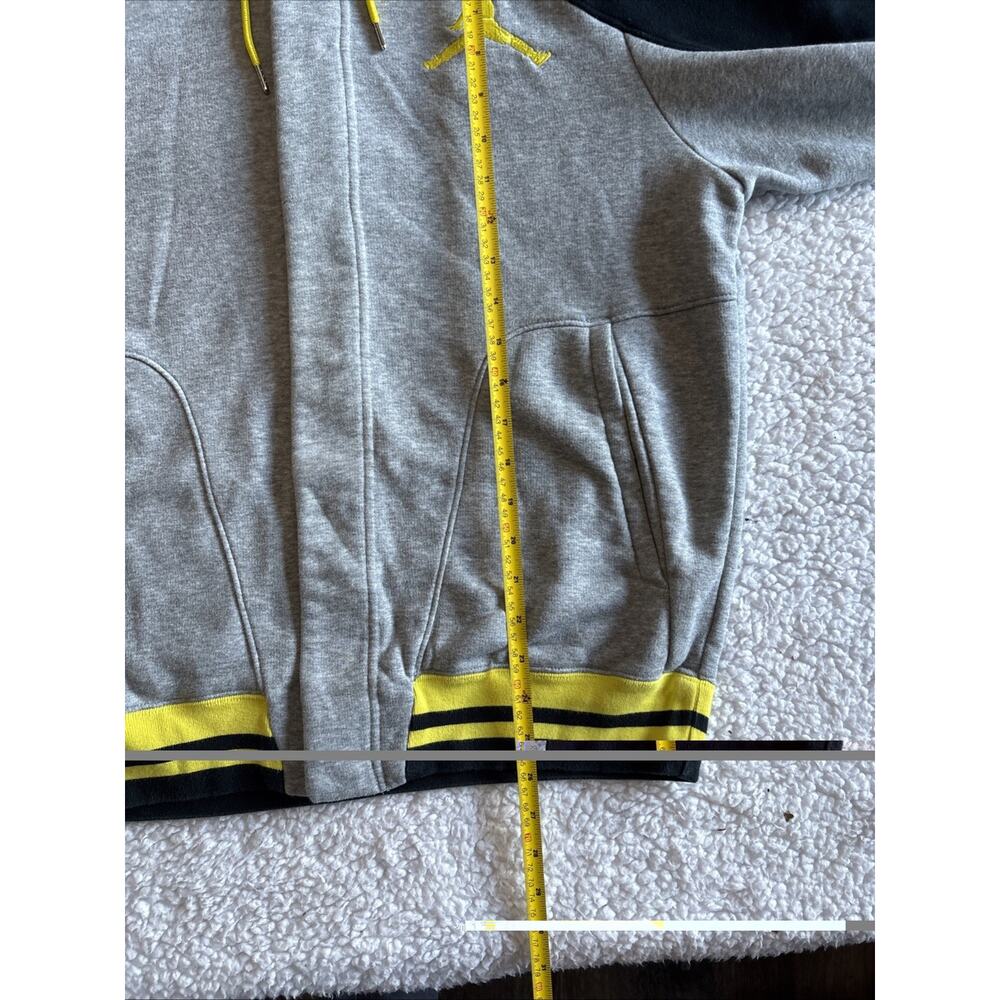 Nike Jordan Jacket Mens M Black Gray Yellow Varsity Hooded Jumpan Fleece - Picture 7 of 8
